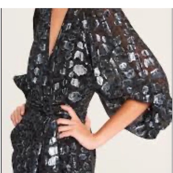 ba&sh NWOT Ginger Blouson-Sleeve Wrap mini dress size XS - Picture 2 of 8